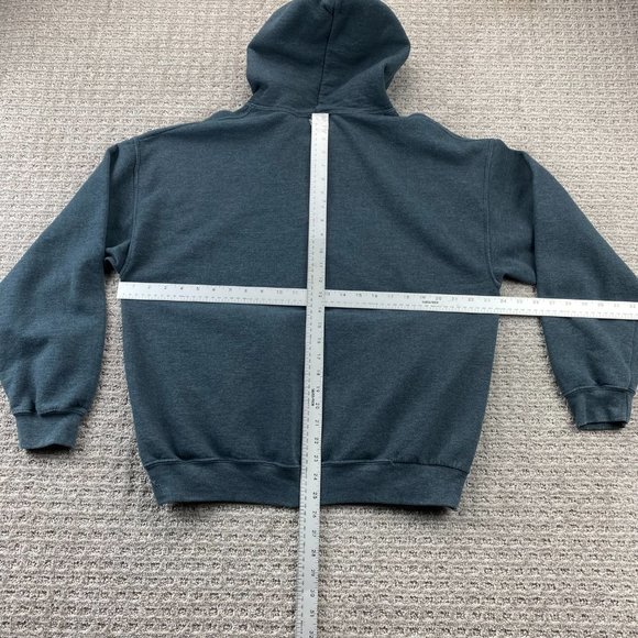 Gildan Sweater Men L Gray Hoodie Pullover Sweatshirt Cabela's Camping Outdoors - Picture 8 of 10